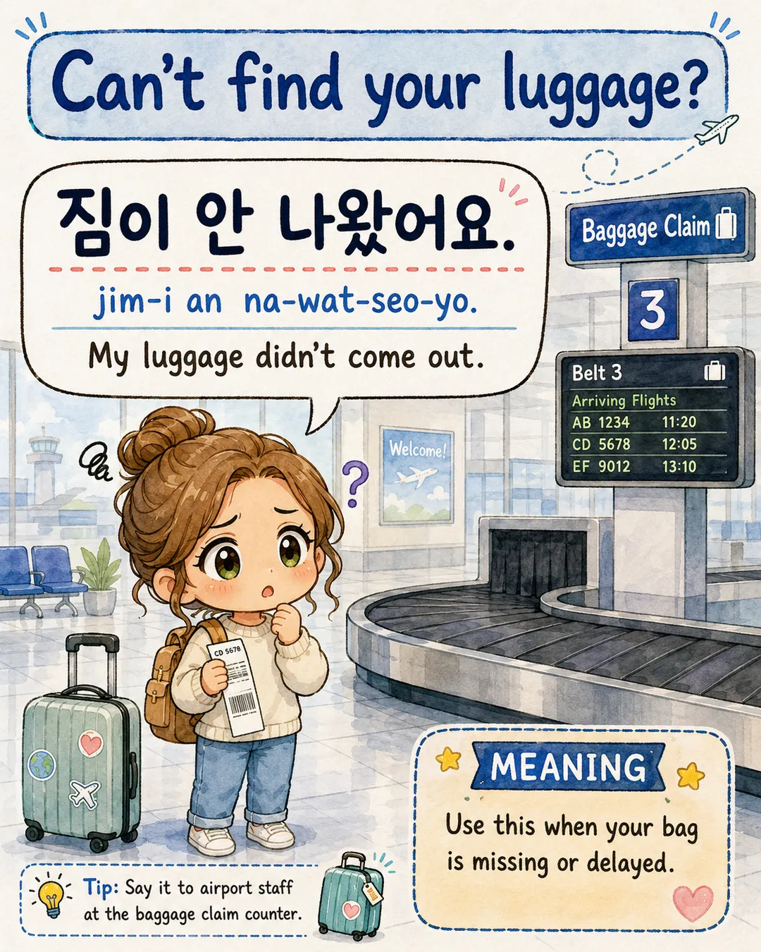 Just Arrived Korean Phrases at Incheon Airport — cut 5