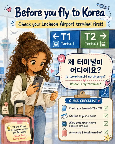 Which Incheon Airport Terminal T1 or T2