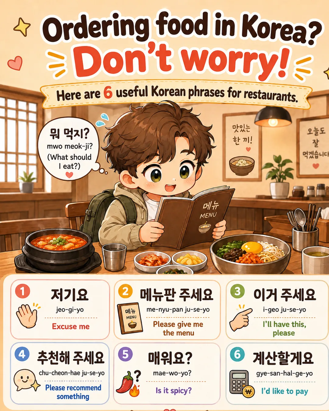 6 Korean Phrases to Order Food at a Restaurant — cut 1