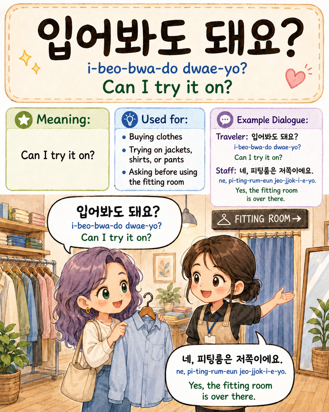 Easy Korean Phrases for Shopping — cut 4