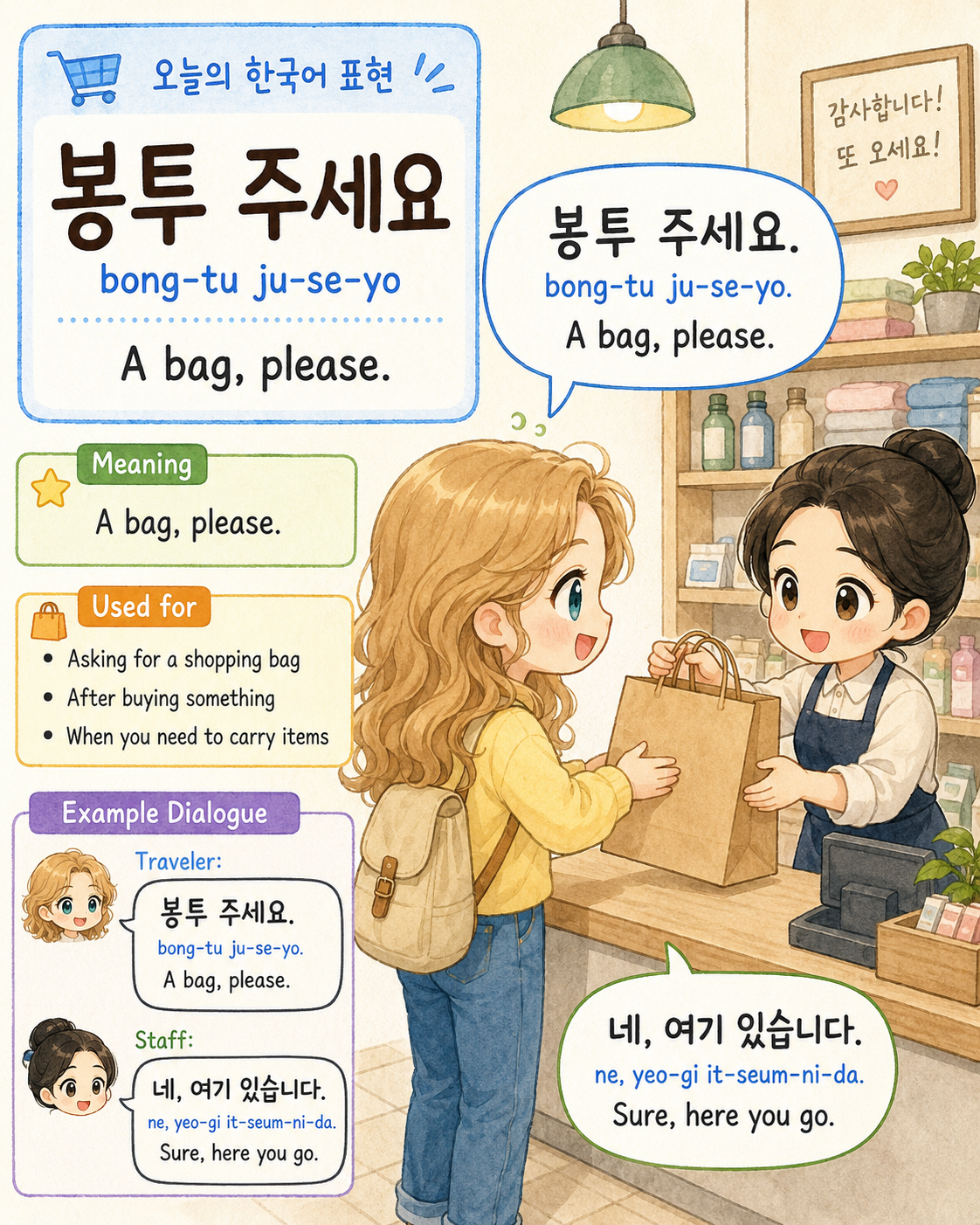 Easy Korean Phrases for Shopping — cut 8