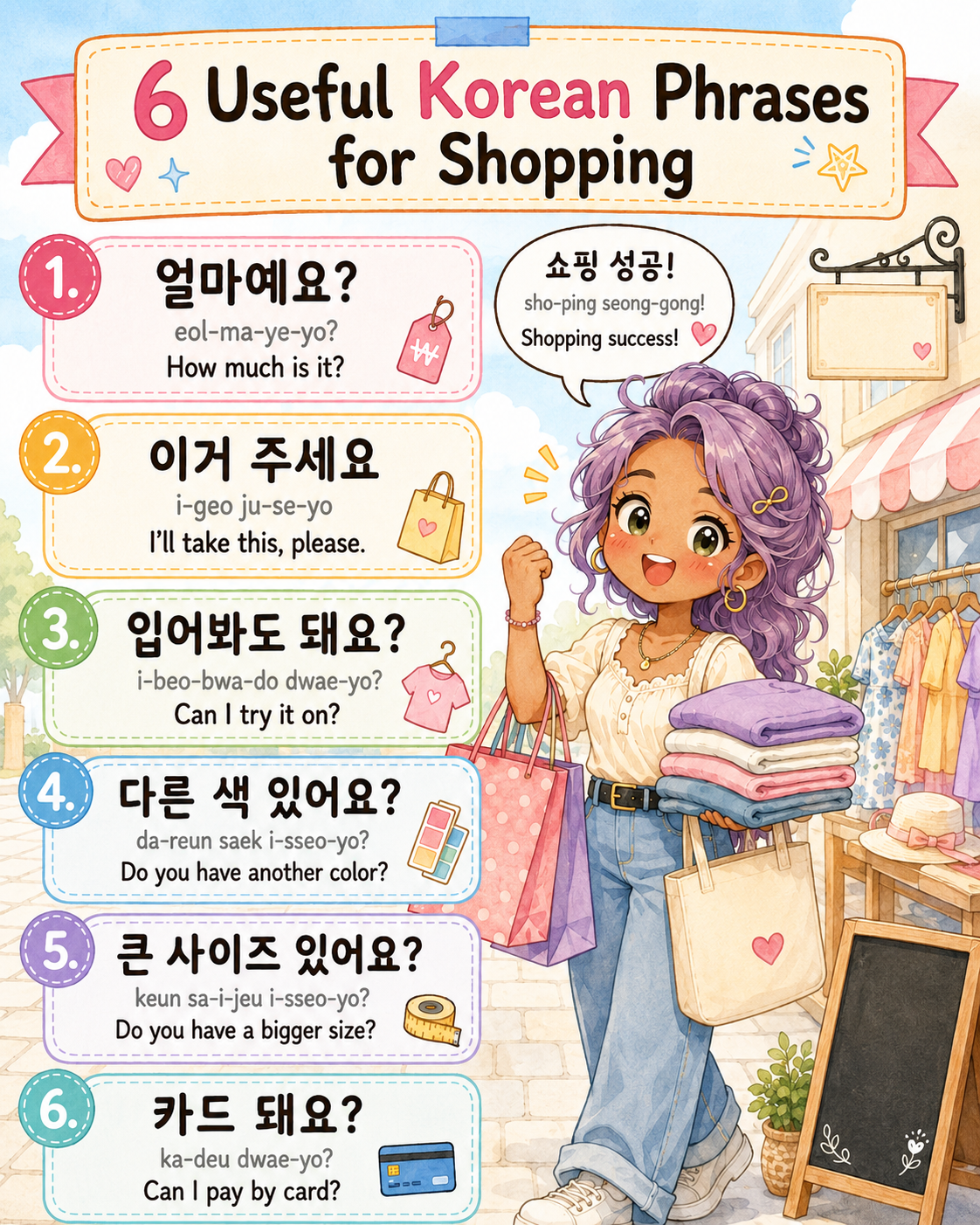 Easy Korean Phrases for Shopping — cut 9