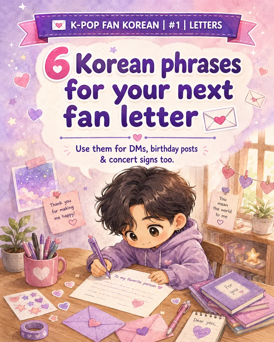 6 Korean Phrases for Your K-Pop Fan Letter — cut 1