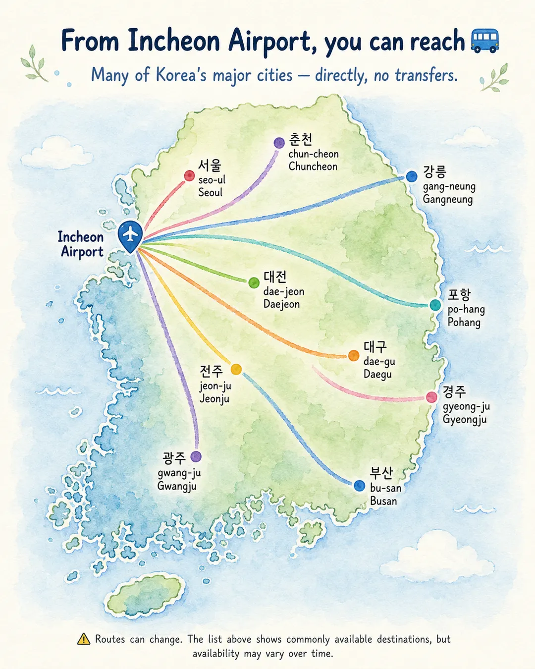 Direct Buses from Incheon Airport Across Korea — cut 3