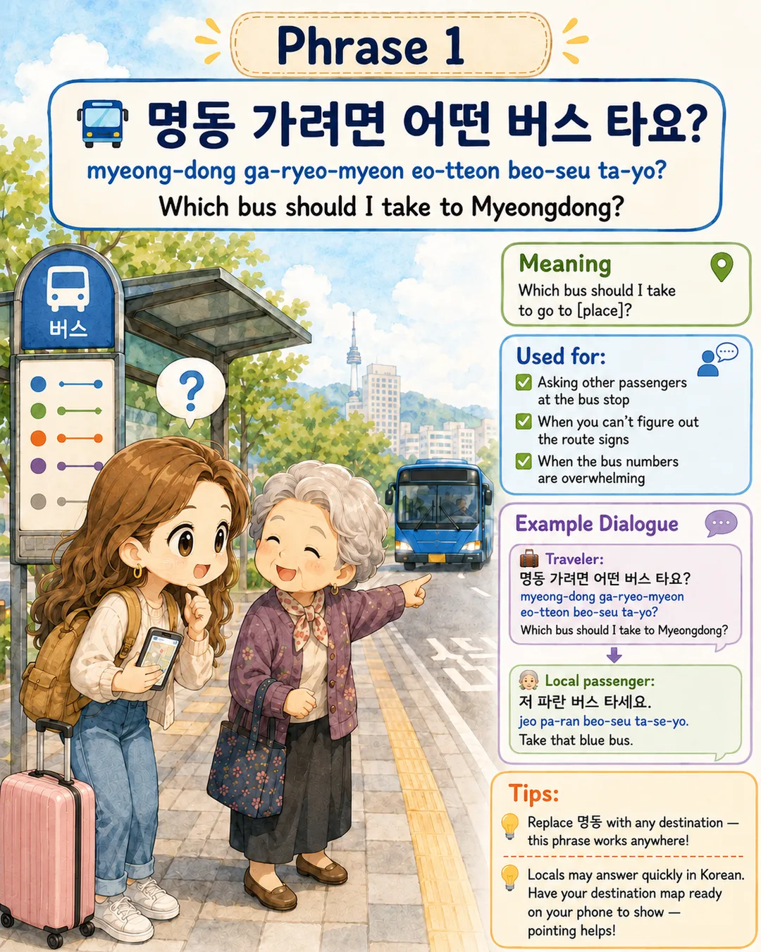 Korean Phrases for Riding the Bus — cut 4