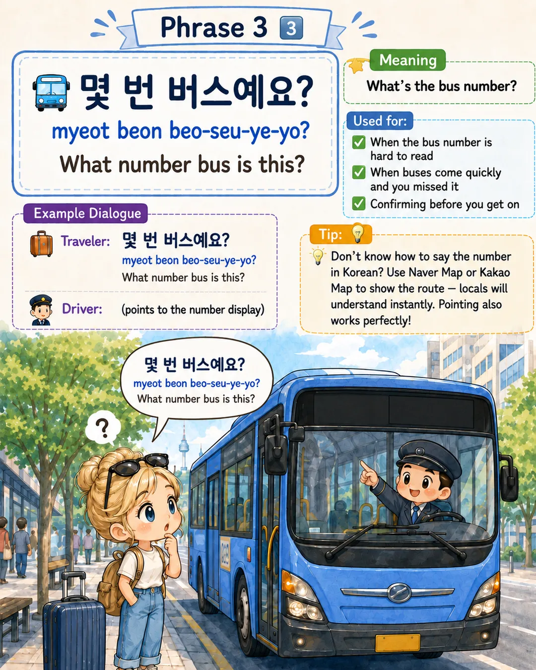 Korean Phrases for Riding the Bus — cut 6