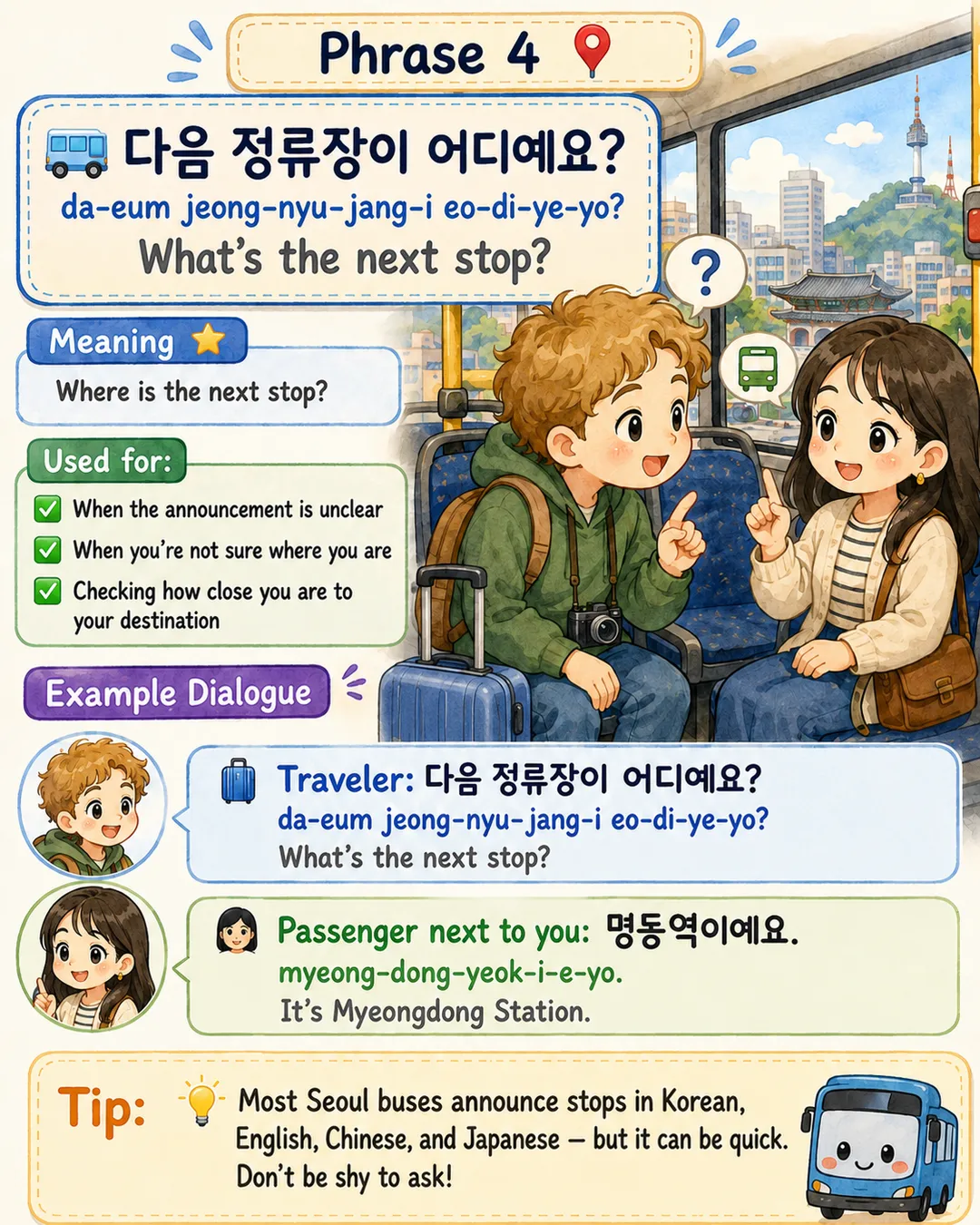 Korean Phrases for Riding the Bus — cut 7