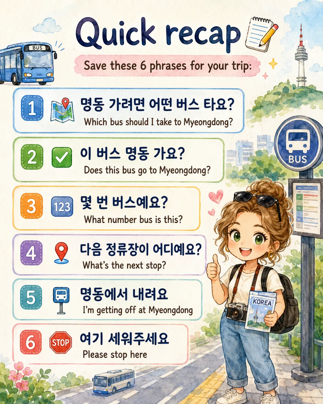 Korean Phrases for Riding the Bus — cut 10