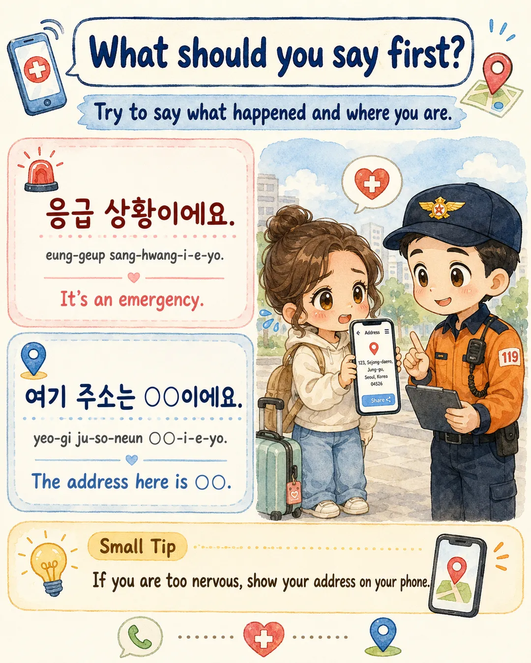 Emergency and Help Numbers in Korea — cut 4