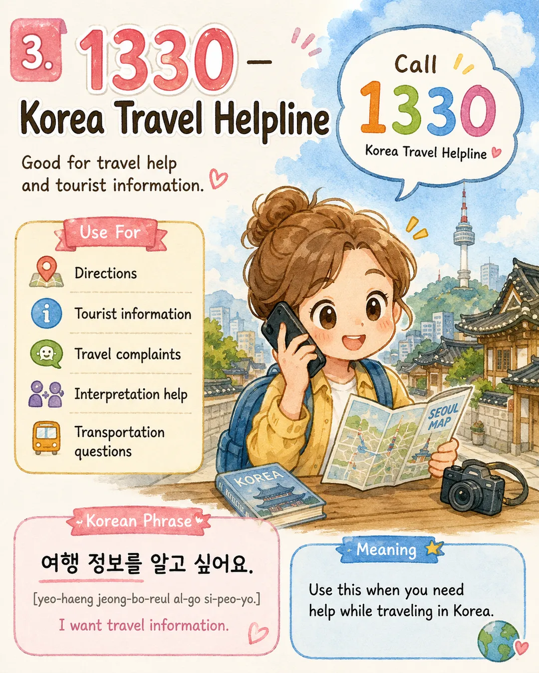 Emergency and Help Numbers in Korea — cut 5