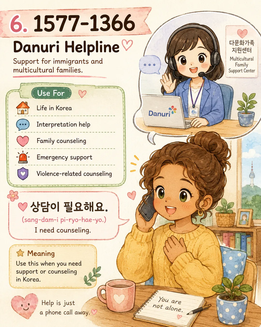 Emergency and Help Numbers in Korea — cut 8